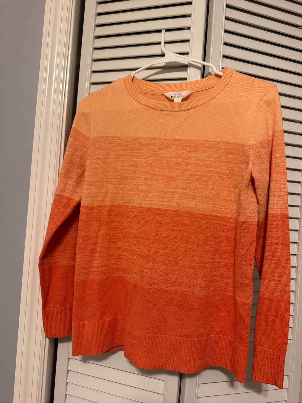 Market & Spruce Orange Ombre Crewneck Sweater